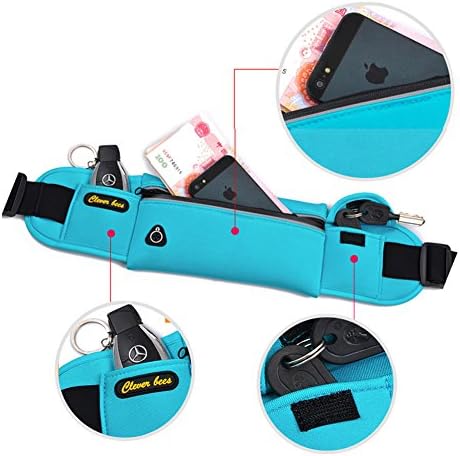 CLOUDTOWAL Unisex Sport Running Nylon Waistband Waist Packs Bags mini Travel Belt Bag for Samsung,iphone Smartphones accessory (Blue)