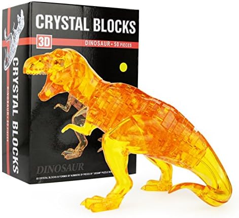 50 pcs 3D Dinosaur Crystal Puzzle-Jigsaw Puzzles Toy for Toddler,Kids- Children's Assembly Animal Puzzle Toys