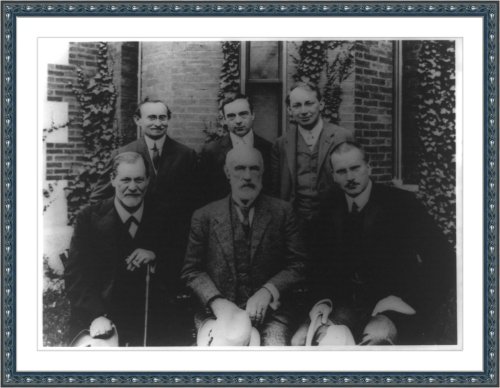 Historic Print (M): [Sigmund Freud, G. Stanley Hall, C.G. Jung, A.A. Brill, Ernest Jones, and Sandor Ferencz