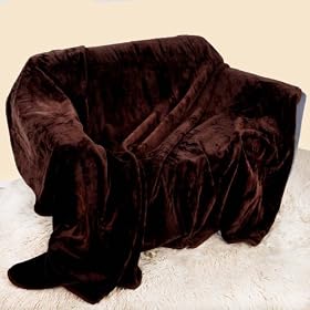 Luxury Soft Plush MINK Throw, EXTRA Large (200cm x 240cm- Suitable for King Size Bed or 2/3 Seater Sofa) Java Chocolate Brown by Viceroybedding