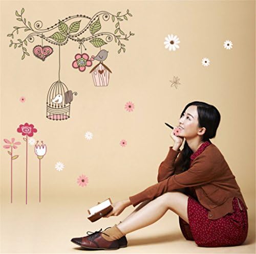 Bling House PVC Removable DIY Wall Decor Decal Sticker Tree and Cage (50*70CM style 1)