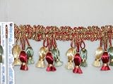 2 Attractive Tassel Fringe Trim Gold Pale Maroon Per Yard