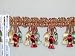 2 Attractive Tassel Fringe Trim Gold Pale Maroon Per Yard