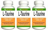 3 BOTTLES L Taurine 540 total caps Amino Acids Increase Muscle Mass 1,500mg serving KRK SUPPLEMENTS