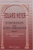 Forschungen zur alten Geschichte: Band I. Zur �lteren griechischen Geschichte