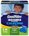 GoodNites Boxers for Boys, Small/Medium, 13-Count Packages (Pack of 4)