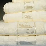 6 Pieces Egyptian cotton Grand Jacquard Towel Set Cream