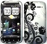 Black Flowers Hard Snap On Case Cover Faceplate Protector for HTC Sensation ....