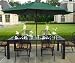 13' Green Patio Umbrella Wooden Market Umbrella Patio Furniture