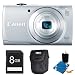 Canon PowerShot A2600 Silver 16MP Digital Camera 8GB Bundle - Includes camera, 8GB Secure Digital SD Memory Card, Ultra-Compact Digital Camera Deluxe Carrying Case, 3pc. Lens Cleaning Kit