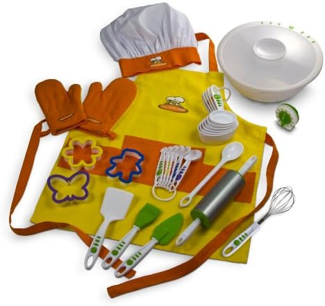 Curious Chef27-Piece Plastic Kitchen Foundation Kit, Includes Real Cooking and Baking Tools for Kids, Dishwasher Safe & Made with BPA Free Plastic