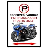 Honda CBR600 Motorcycle Cartoon No Parking Sign
