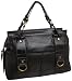 Tommy Hilfiger Taylor Leather East West Satchel,Black/ Black,one size