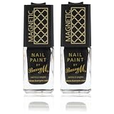 2 x Barry M Special Effects Magnetic Nail Varnish Paint - 326 Dark Silver Polish