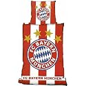 FC Bayern München Fanartikel Bettwäsche Linon Wappen Streifen Sterne