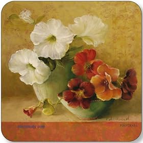 Pimpernel - Boite 6 Dessous de Verre - Carr� - Floral Offering