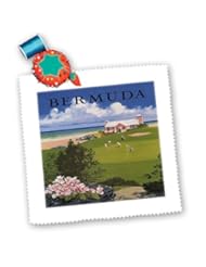 qs_163575_4 Florene Vintage Travel Posters - Image of Vintage Bermuda golf course and ocean - Quilt Squares - 12x12 inch quilt square