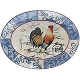 Certified International Lille Rooster Oval Platter, 16-Inch by 12-Inch