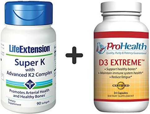 Life Extension Super K with Advanced K2 Complex + ProHealth D3 Extreme Pack