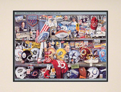 Matted 10.5 x 14 Super Bowl XXV Program Print | Details: 1991, Giants vs Bills