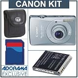 cheap Canon Powershot SD750 Digital Elph Camera - Silver - Refurbished by Canon U.S.A.with 4GB SD Memory Card, Spare NB-4L Type Lithium-ion Battery, Camera Case