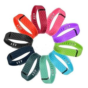 Coolxh 10PCS Colorful Replacement Accessory Wrist Bands laser style for Fitbit FLEX Vivofit (No Tracker, Replacement Bands Only) (Large)