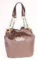 Bronze shiny tote bag or shoulder handbag with chain handles by Red or Dead