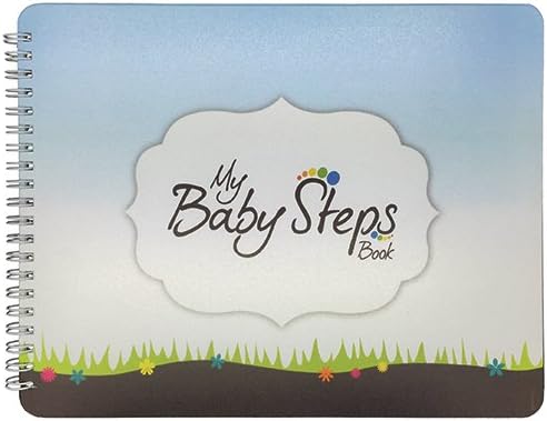 NEW! Baby First Year Memory Book for a Single Mom. "Baby Steps" (TM), Poly Cover Hand Made. Memory keeper record book and journal for Boy or Girl. 7.5x9.5" - Great Shower Gift
