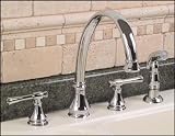 Chrome Kitchen Faucet with Sprayer - Two Handle Widespread