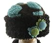 Brown and Turquoise Polka Daisy Roll Brim Hat