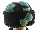 Brown and Turquoise Polka Daisy Roll Brim Hat