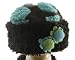 Brown and Turquoise Polka Daisy Roll Brim Hat