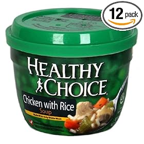 Healthy Choice Chicken with Rice Soup, 14-Ounce Microwave Bowls (Pack of 12)