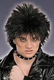 Forum Retro 80s Spiky Black Mullet Punk Rock Idol Costume Wig