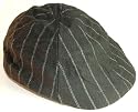 Wool Black Pinstripe Duckbill Ivy Flat Driver Hat