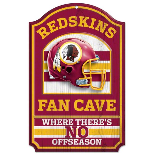 NFL Washington Redskins 11-by-17 inch Fan Cave No Offseason Wood Sign