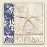 Tile Trivet ~ White Sand Blue Sea ~ 6 inch x 6 inch ~ code 212