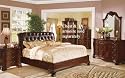 4pc Eastern King Size Bedroom Set Traditional Style Cherry Finish