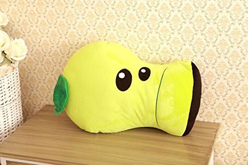 Follow518 Plants vs Zombies Plush Toys Green Peashooter Pillows Soft Cushion Best Gifts for Any Plants Vs Zombies Fan 28 cm * 42 cm