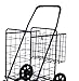 PrimeTrendz Jumbo Shopping/Laundry Folding Cart | Double Basket | Front Moving Swivel Wheels | Thicker Soft Handle | Color: Black