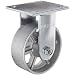 Albion 16 Series 5" Diameter Cast Iron Wheel Medium Heavy Duty Zinc Plate Rigid Caster, Roller Bearing, 4-1/2" Length X 4" Width Plate, 1250 lbs Capacity (Pack of 4)