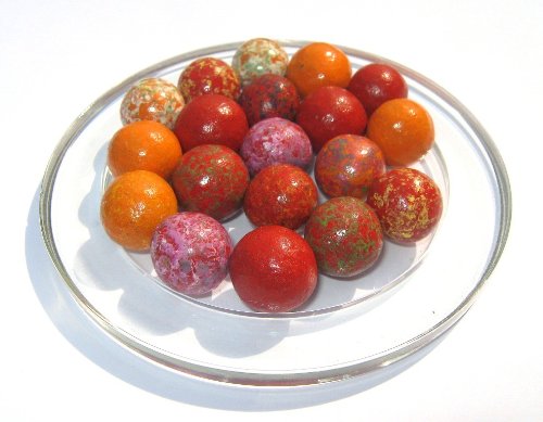 Imagen 2 de 15 Canicas Mezcla De Color ROJO Y NARANJA - Canica de Arcilla - 16 mm