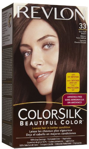 Revlon Colorsilk Permanent Color Dark Soft Brown 33, (Pack of 3)