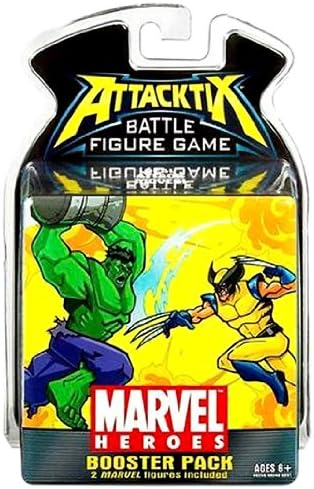 Hasbro Year 2006 ATTACKTIX Battle Figure Game Marvel Heroes Series Booster Pack with 2 Random Marvel 3 Inch Tall Figures