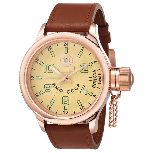 Invicta Men's 7108 Signature Collection Russian Diver 18k Rose Gold-Plated GMT Watch