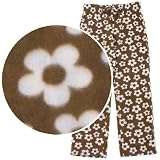 Nina Capri Brown and White Floral Fleece Pajama Pants for Women