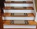 Carpet Stair Treads - Black and Beige Scroll Border