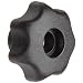 Morton Glass Fiber Polymide Multiple Lobe Knob, Fluted Rim, Threaded Hole, 1/4"-20 Thread Size x 0.43mm Thread Length, 1.26mm Diameter (Pack of 5)