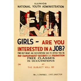 GIRLS ARE YOU INTERESTED IN A JOB ILLINOIS AMERICAN US USA VINTAGE POSTER REPRO
