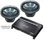2 KENWOOD KFC-W3011 & KENWOOD KAC-7204 PACKAGE DEAL